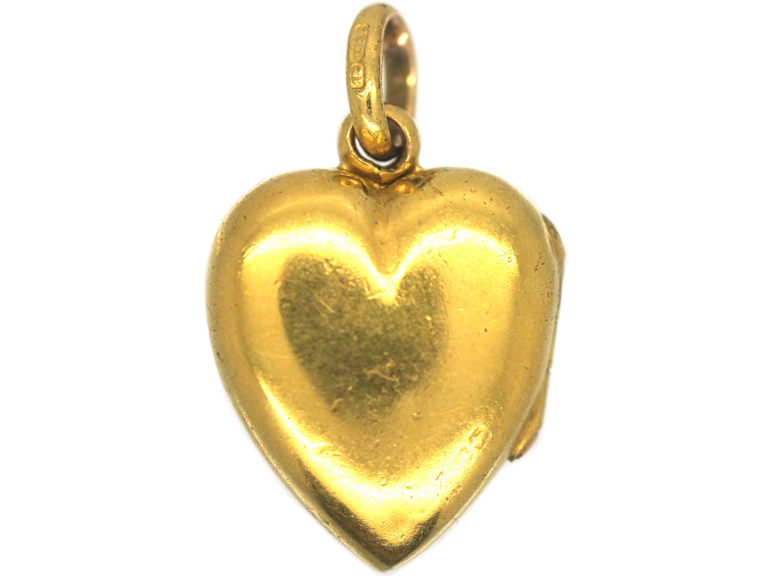 Edwardian 15ct Gold & Ruby Heart Shaped Locket (677P) | The Antique ...