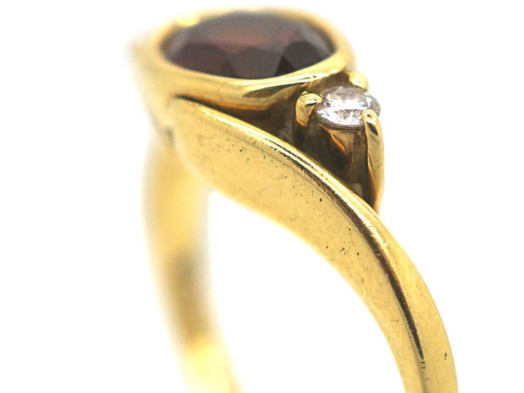 18ct Gold, Garnet and Diamond Ring