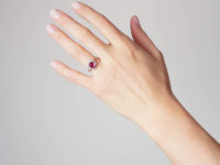 18ct White Gold Pink Tourmaline & Diamond Cluster Ring