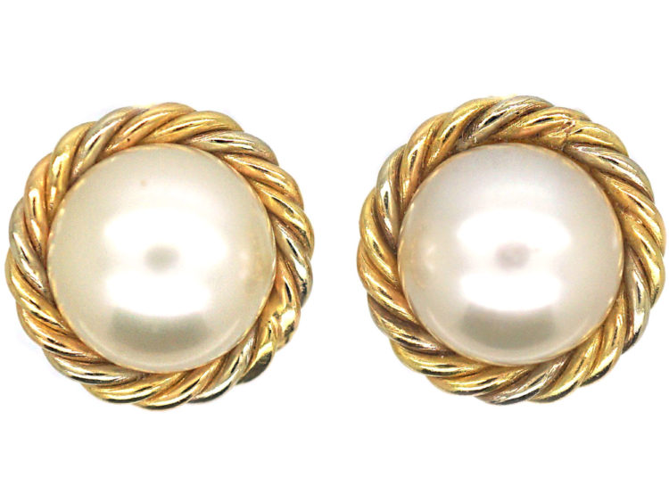 18ct Gold & Cultured Pearl Screw on Earrings