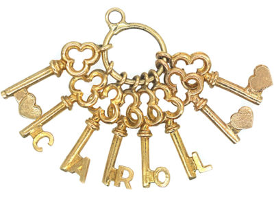 9ct Gold Keys Pendant Spelling Carol