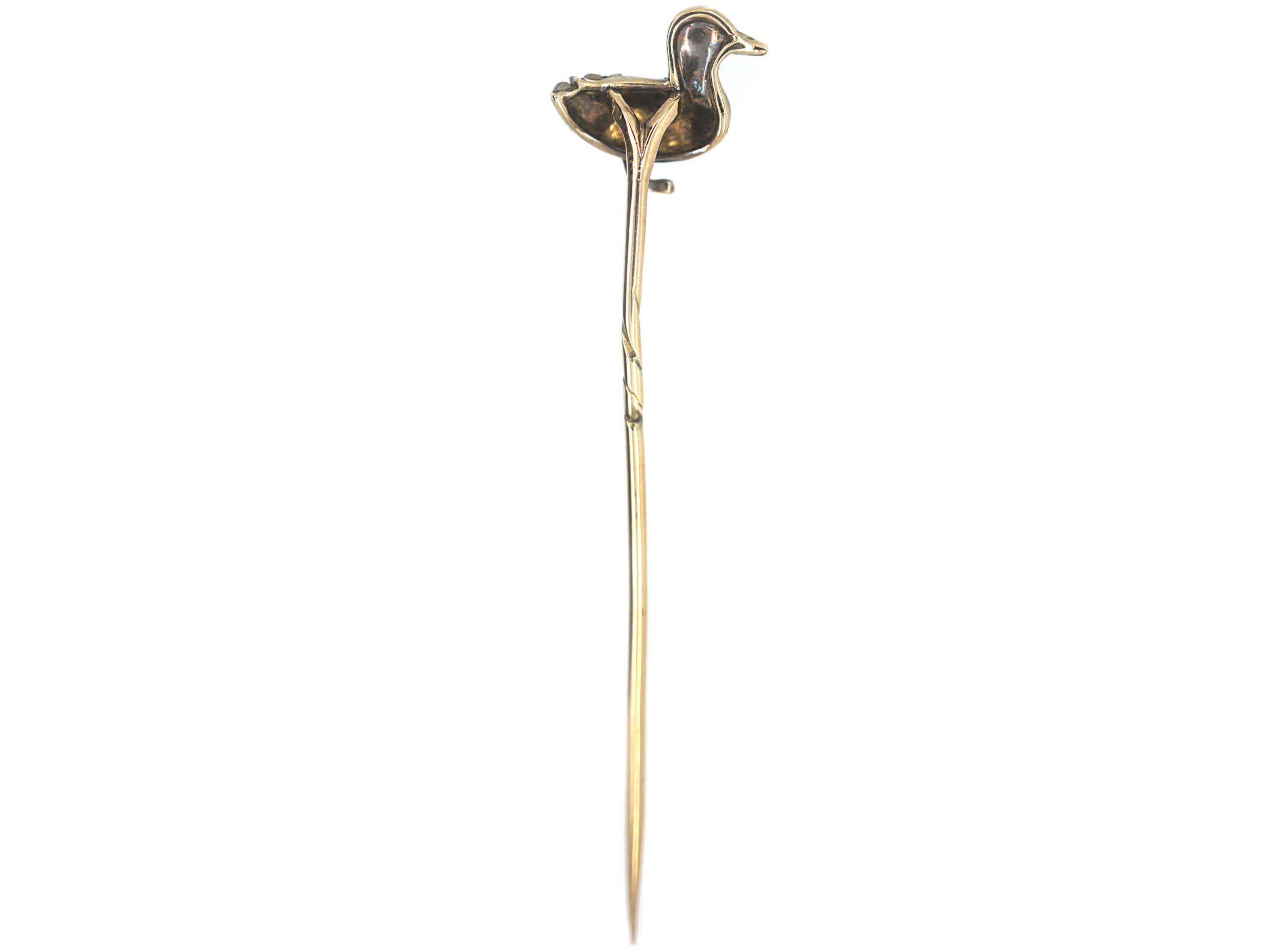 Edwardian Rose Diamond Baby Duck Tie Pin with Ruby Eye (625P) | The ...