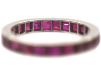 Art Deco 18ct White Gold & Ruby Eternity Ring