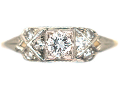 Art Deco 18ct Gold & Platinum Diamond Ring