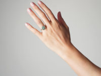 Art Deco 18ct Gold, Emerald & Diamond Target Ring