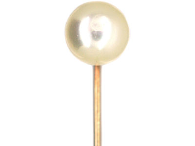 9ct Gold Large Cultured Pearl Tie Pin
