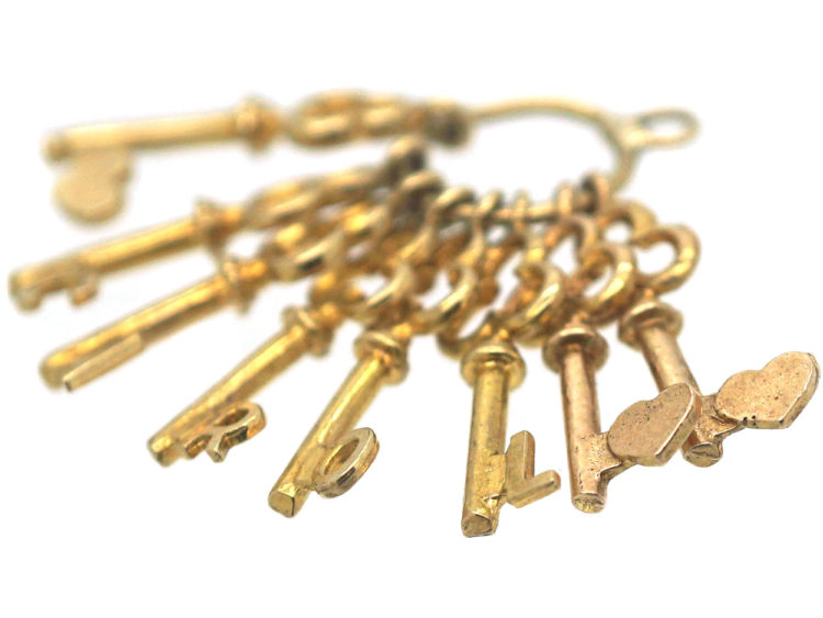 9ct Gold Keys Pendant Spelling Carol