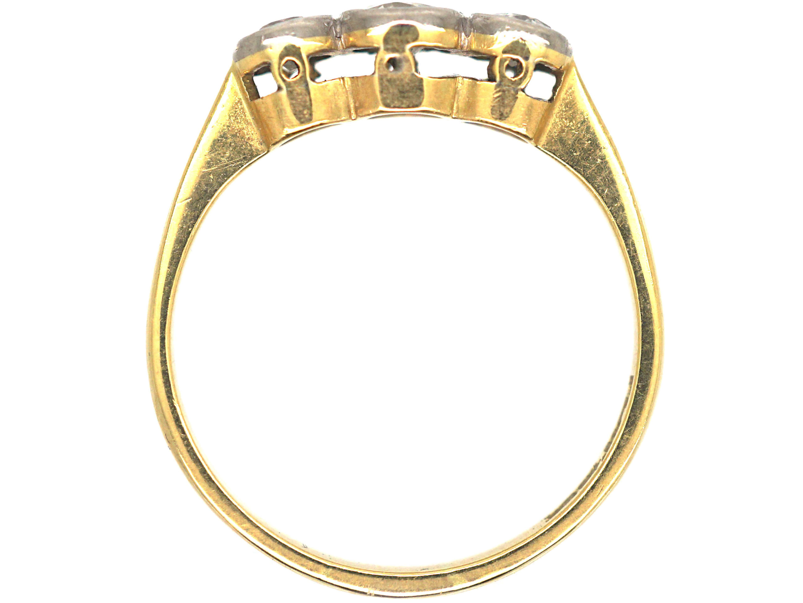 Art Deco 18ct Gold & Platinum, Three Stone Diamond Ring (662P) | The ...