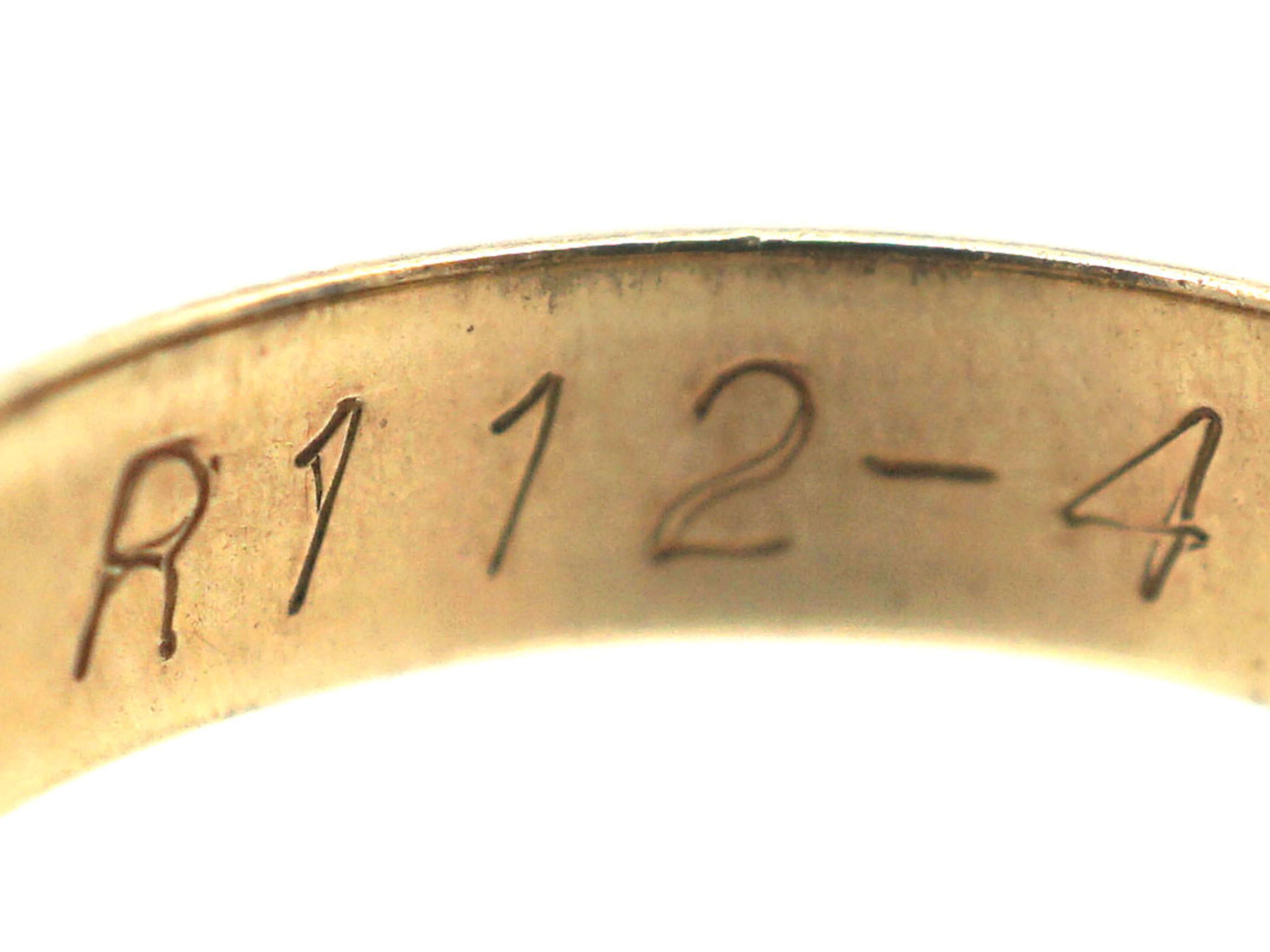9ct Gold Wedding Ring with Decorated Edge (615P) | The Antique