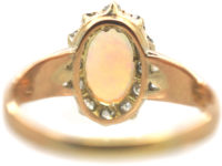 Edwardian 15ct Gold, Opal & Diamond Oval Cluster Ring