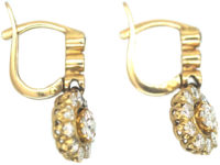 Belle Epoque 18ct Gold Diamond Cluster Drop Earrings