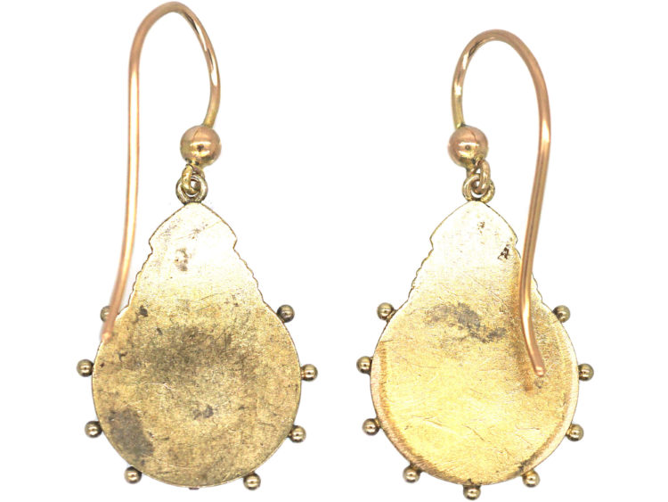 Victorian 15ct Gold Drop Earrings set with Natural Split Pearls