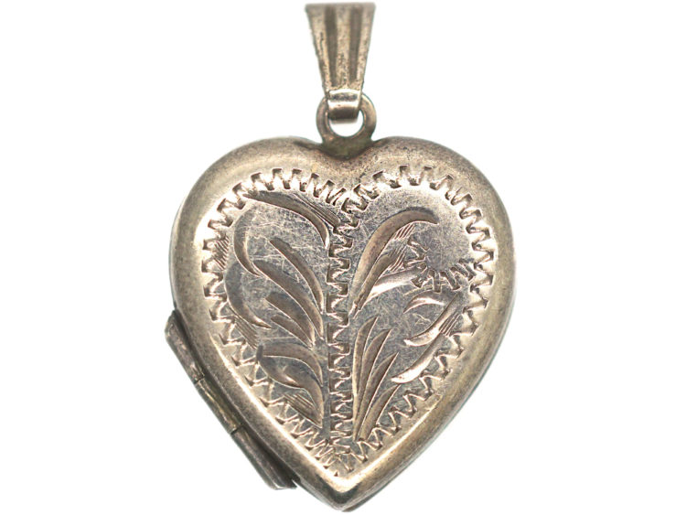 Silver Heart Double Sided Engraved Locket