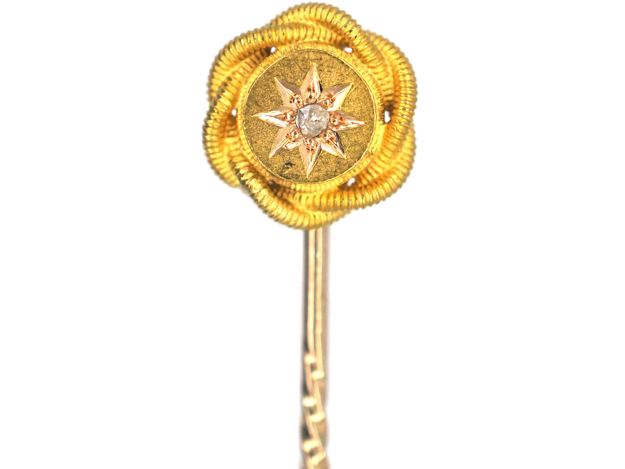 Victorian 15ct Gold Tie Pin set with a Rose Diamond (593P) The
