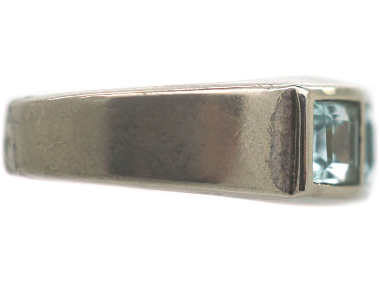 Silver & Light Blue Aquamarine Ring