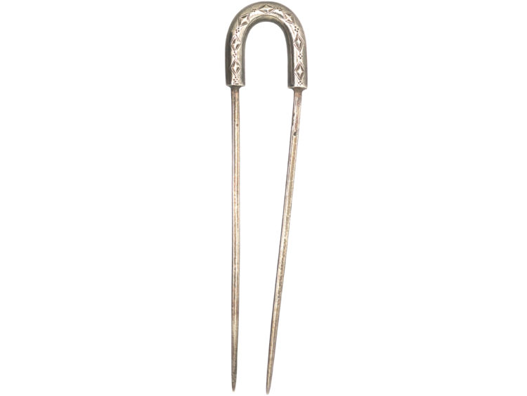 Pair of 19th Century Silver French Horseshoe Hairpins