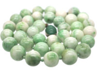 Moss in Snow Jade Beads with Silver & Aventurine Quartz