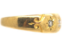 Victorian 18ct Gold & Three Stone Diamond Ring