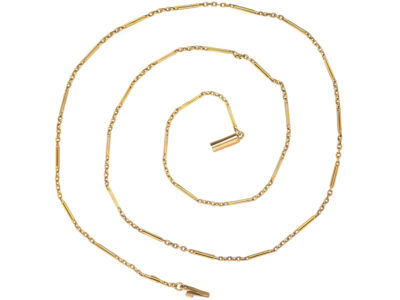 Edwardian 15ct Gold Ornate Chain with Barrel Clasp