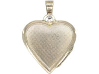 Silver Heart Engraved Locket With Baroque Swirls