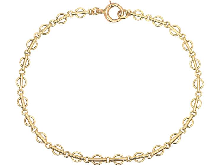 Edwardian 9ct Gold Fine Small Link Bracelet