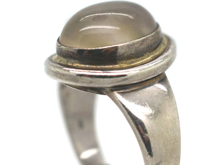 Silver & Agate Ring by Georg Jensen