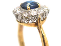 18ct Gold & Platinum, Sapphire & Diamond Cluster Ring