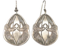 Vintage Silver Bird Earrings by Laurel Burch