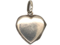 Engraved Silver Heart Locket With Red Paste