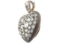 Edwardian Heart Shaped Pendant Pavé Set with Diamonds