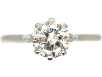 Art Deco Platinum, Diamond Solitaire Ring
