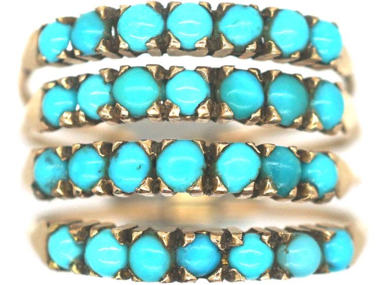 14ct Gold Harem Ring set with Turquoise