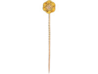 Victorian 15ct Gold Tie Pin set with a Rose Diamond