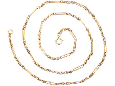 Edwardian Decorative 9ct Gold Chain