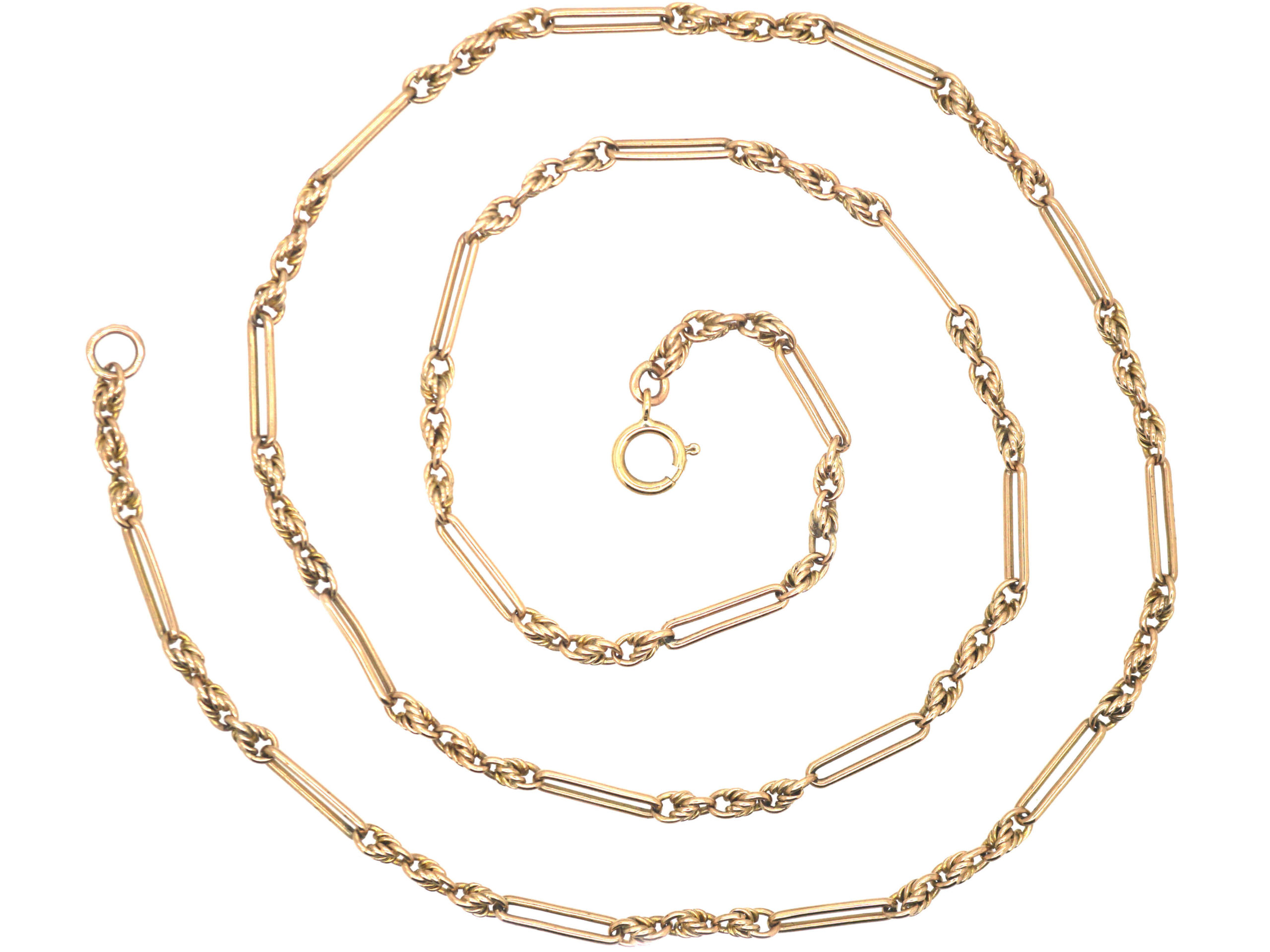 Edwardian Decorative 9ct Gold Chain (850P) | The Antique Jewellery Company