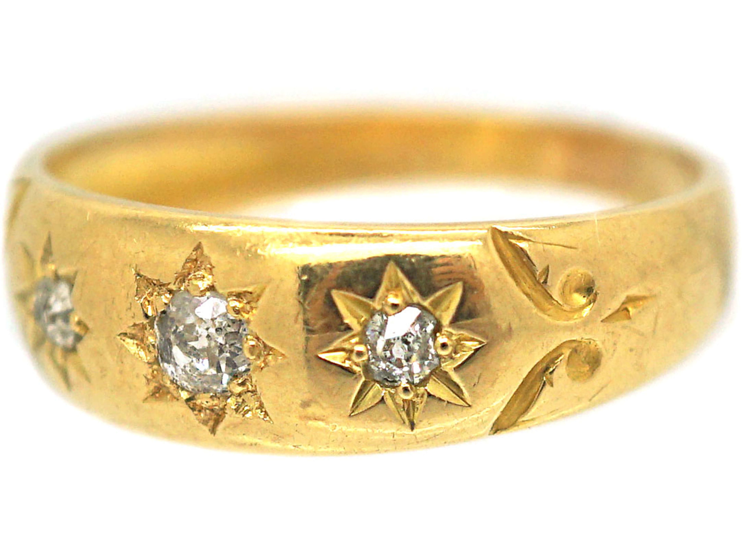 Victorian 18ct Gold & Three Stone Diamond Ring (823P) | The Antique ...