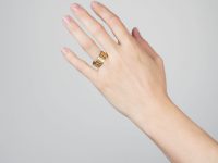 Edwardian Large 9ct Gold Wide Engraved Wedding Ring