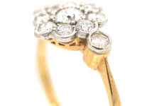 Diamond Cluster Ring with Heart & Arrow Diamond Set Shoulders
