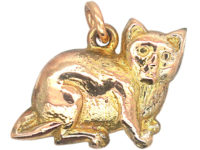 Edwardian 9ct Gold Cat Charm
