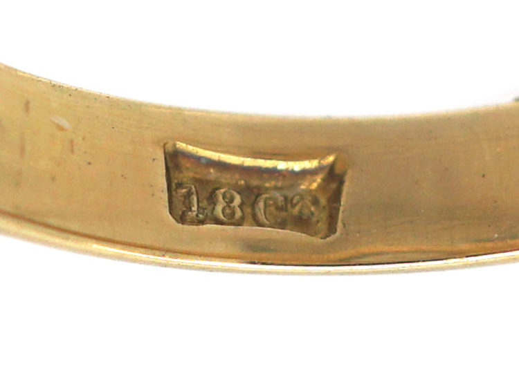 Victorian 18ct Gold & Diamond Rub Over Set Ring