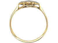 Art Deco 18ct Gold, Platinum & Diamond Cluster Ring
