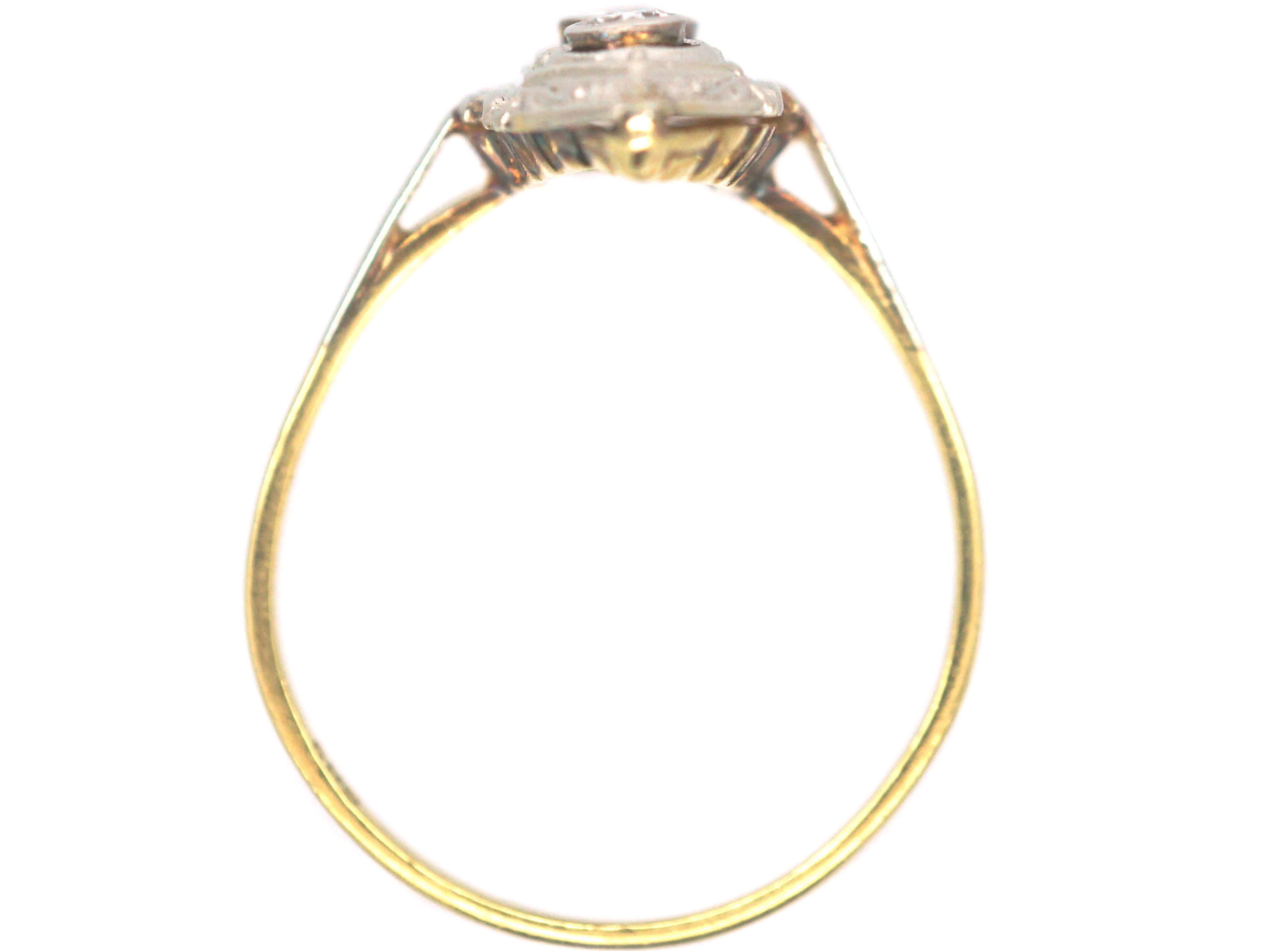 Art Deco 14ct Yellow & White Gold Three Stone Diamond Ring (900P) | The ...