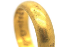 Post Medieval Gold Posy Ring engraved inside with 'As god hath apoynted be contente'