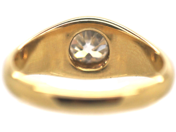 Victorian 18ct Gold & Diamond Rub Over Set Ring