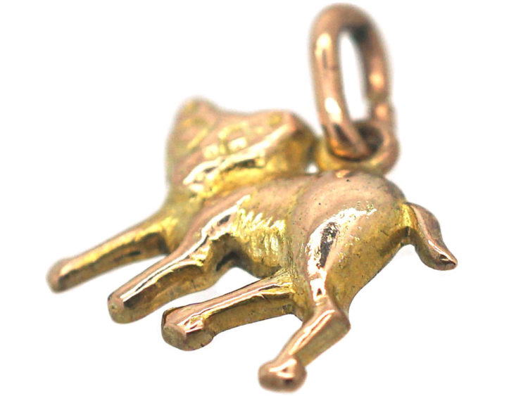 Edwardian 9ct Gold Cat Charm