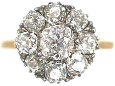 Edwardian 18ct Gold, Diamond Cluster Ring