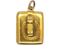 Victorian 15ct Gold Horseshoe & Buckle Rectangular Locket