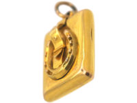 Victorian 15ct Gold Horseshoe & Buckle Rectangular Locket