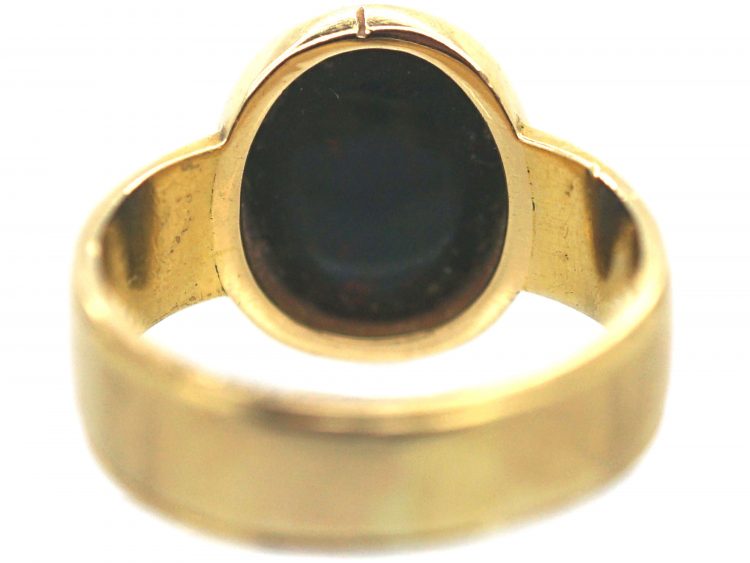Victorian 18ct Gold Signet Ring with Bloodstone Intaglio of a Heraldic Gryphon