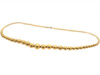 French Gold Graded Beads Necklace